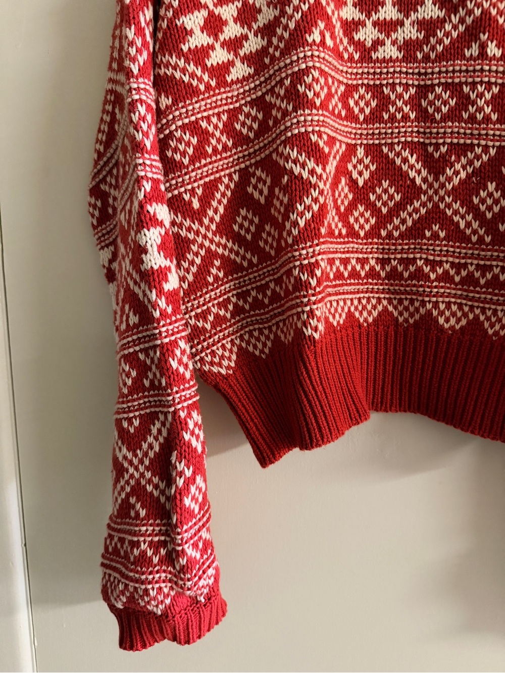 The Great Fair Isle Pullover Sweater in Dried Currant XS - Picture 5 of 8